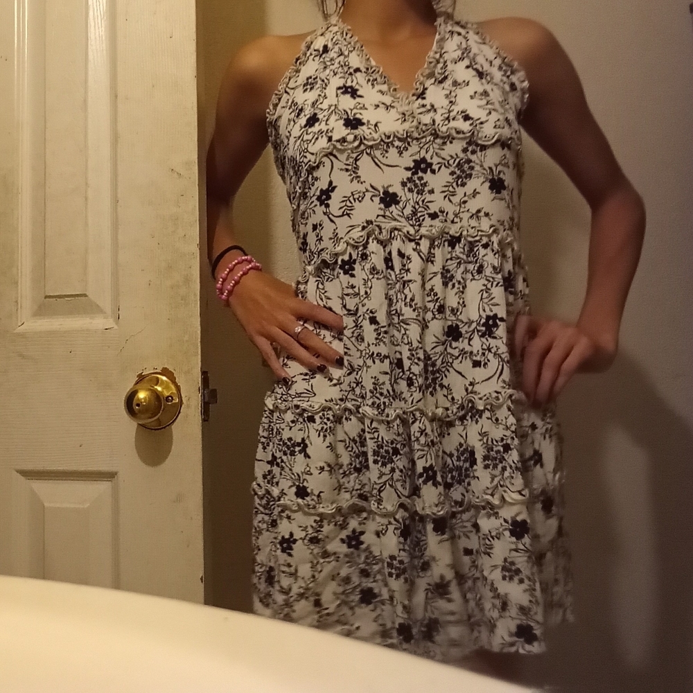 A black and white dress
